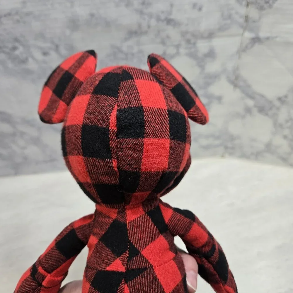 Disney x AE Mickey Mouse Plush Stuffed Animal Special Edition Red Buffalo Check‎
